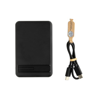 Logotrade promotional gift image of: Zen RCS rplastic 5000 mah 5W magnetic bamboo powerbank