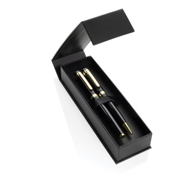 Logo trade promotional giveaway photo of: Swiss Peak Luca RCS recycled brass deluxe pen set