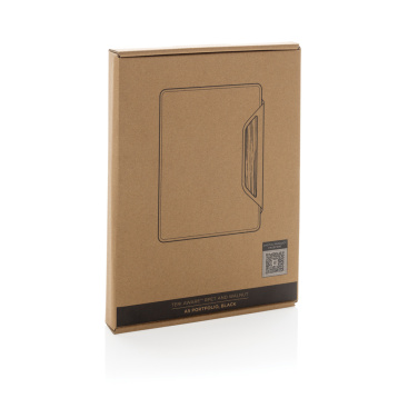 Logo trade promotional products image of: Teri AWARE™ RPET and walnut A5 portfolio