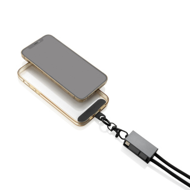 Logo trade promotional products picture of: Terra RCS recycled PET phone cord with dual charge cable