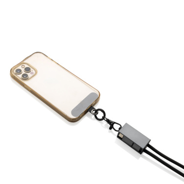 Logotrade promotional product image of: Terra RCS recycled PET phone cord with dual charge cable