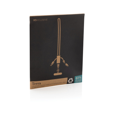 Logotrade promotional item image of: Terra RCS recycled PET phone cord with dual charge cable