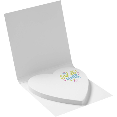 Logo trade corporate gifts image of: Sticky-Mate® soft cover heart-shaped sticky notes
