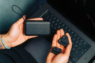 Logo trade promotional merchandise picture of: Urban Vitamin Eureka hybrid GANcharger 10000mah powerbank65W
