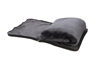 Logo trade corporate gift photo of: Blanket and pillow 2 in 1 AMIATA Schwarzwolf