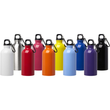 Logo trade business gift photo of: Oregon 400 ml RCS certified single wall stainless steel water bottle with carabiner