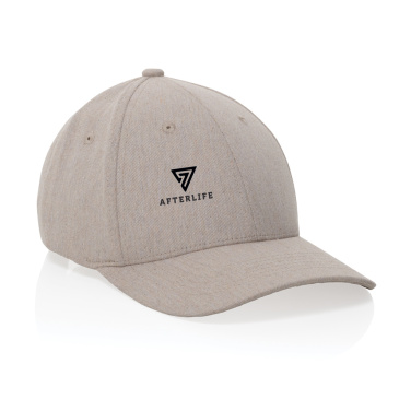 Logo trade promotional giveaways image of: Milo AWARE™ recycled heather 6 panel cap 200gr
