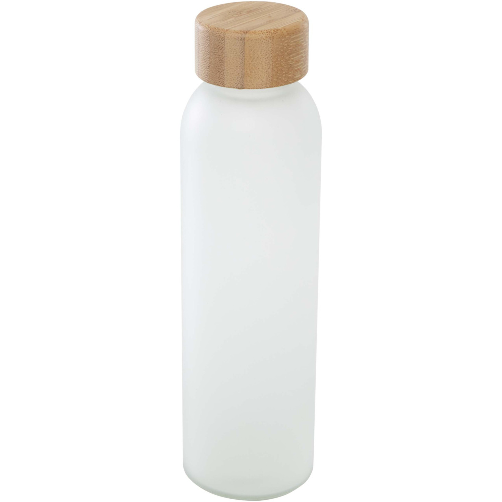 Logo trade promotional merchandise picture of: Lume 500 ml matte soda lime glass bottle with bamboo lid