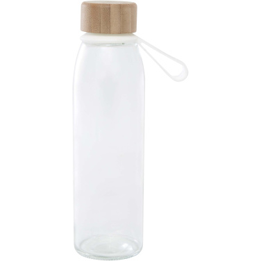 Logo trade promotional product photo of: Porto 500 ml glass water bottle with silicone handle and bamboo lid