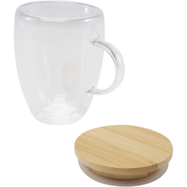 Logo trade corporate gift photo of: Leona 350 ml glass cup with bamboo lid