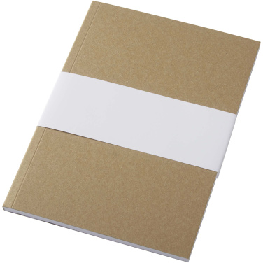Logo trade promotional giveaways image of: Novella Austen A5 recycled soft cover kraft notebook - 50 sheets 