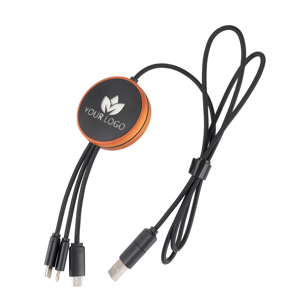 Logo trade promotional gifts picture of: Big cable 4in1 with illuminated logo - i5w
