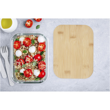 Logotrade advertising products photo of: Roby glass lunch box with bamboo lid