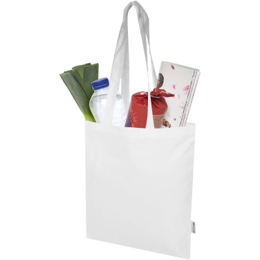 Logo trade corporate gift photo of: Madras Blend 140 g/m² GRS recycled cotton tote bag 7L