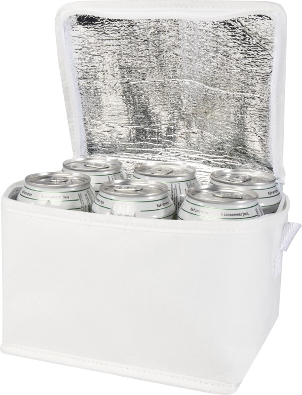 Logo trade business gifts image of: Spectrum 6-can recycled non-woven cooler bag 4L