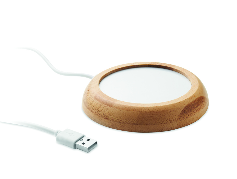 Logo trade promotional products picture of: Bamboo mug warmer with USB