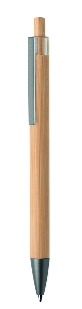 Logo trade corporate gifts picture of: Push button bamboo pen