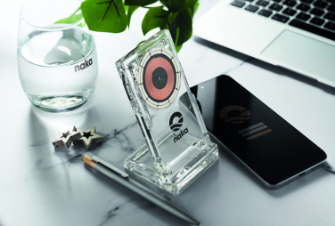 Logo trade promotional item photo of: Acrylic wireless charger 15W