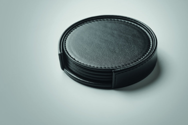 Logo trade promotional gifts picture of: Set of 4 PU coasters