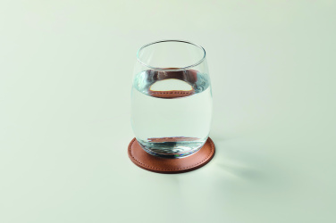 Logo trade advertising product photo of: Round coaster in PU