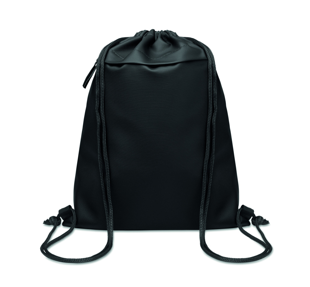 Logo trade promotional gifts image of: Drawstring bag in 600D RPET