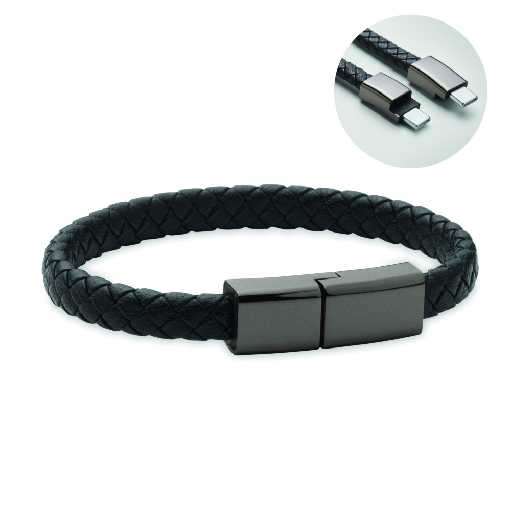 Logotrade promotional giveaway image of: Braided bracelet cable type-C