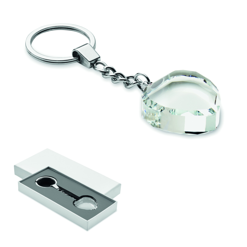Logo trade advertising products picture of: Glass heart award key ring