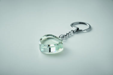 Logo trade corporate gifts picture of: Glass heart award key ring