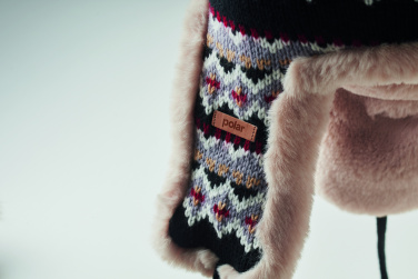 Logo trade promotional gift photo of: Knitted beanie with ear flap