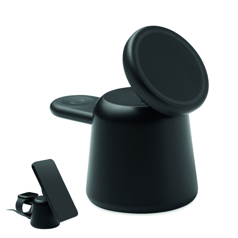 Logo trade promotional products picture of: 3 in 1 wireless charger 15W