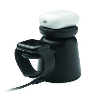 Logo trade promotional gifts image of: 3 in 1 wireless charger 15W