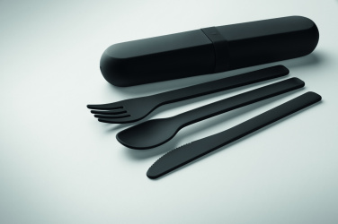 Logo trade corporate gifts image of: Cutlery set and case in PLA