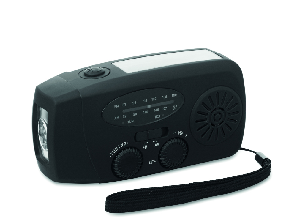 Logo trade promotional merchandise image of: Portable radio with LED torch
