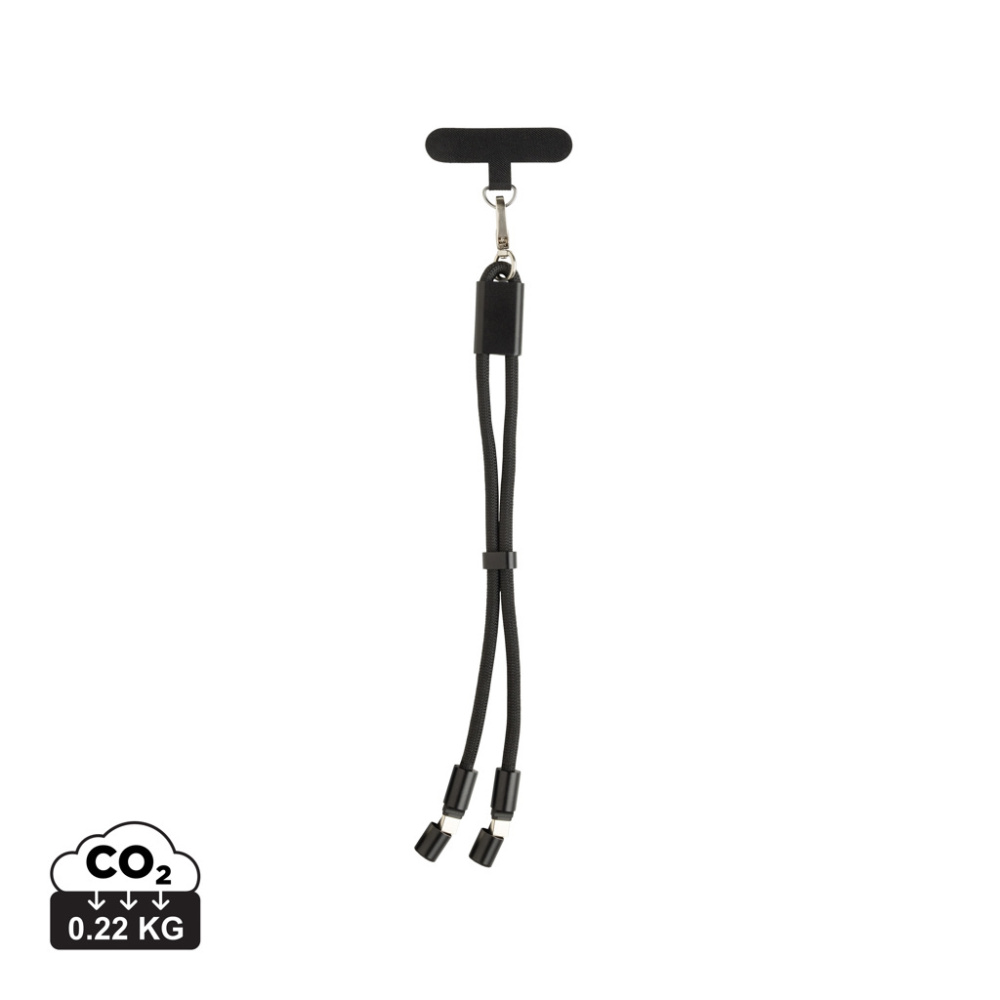Logo trade promotional products picture of: LoopAmp RCS RPET adjustable phone wrist strap 60W cable