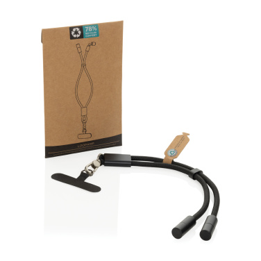 Logo trade promotional gifts picture of: LoopAmp RCS RPET adjustable phone wrist strap 60W cable