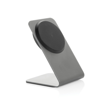 Logo trade promotional item photo of: Terra aluminium 15W magnetic wireless charging phone stand