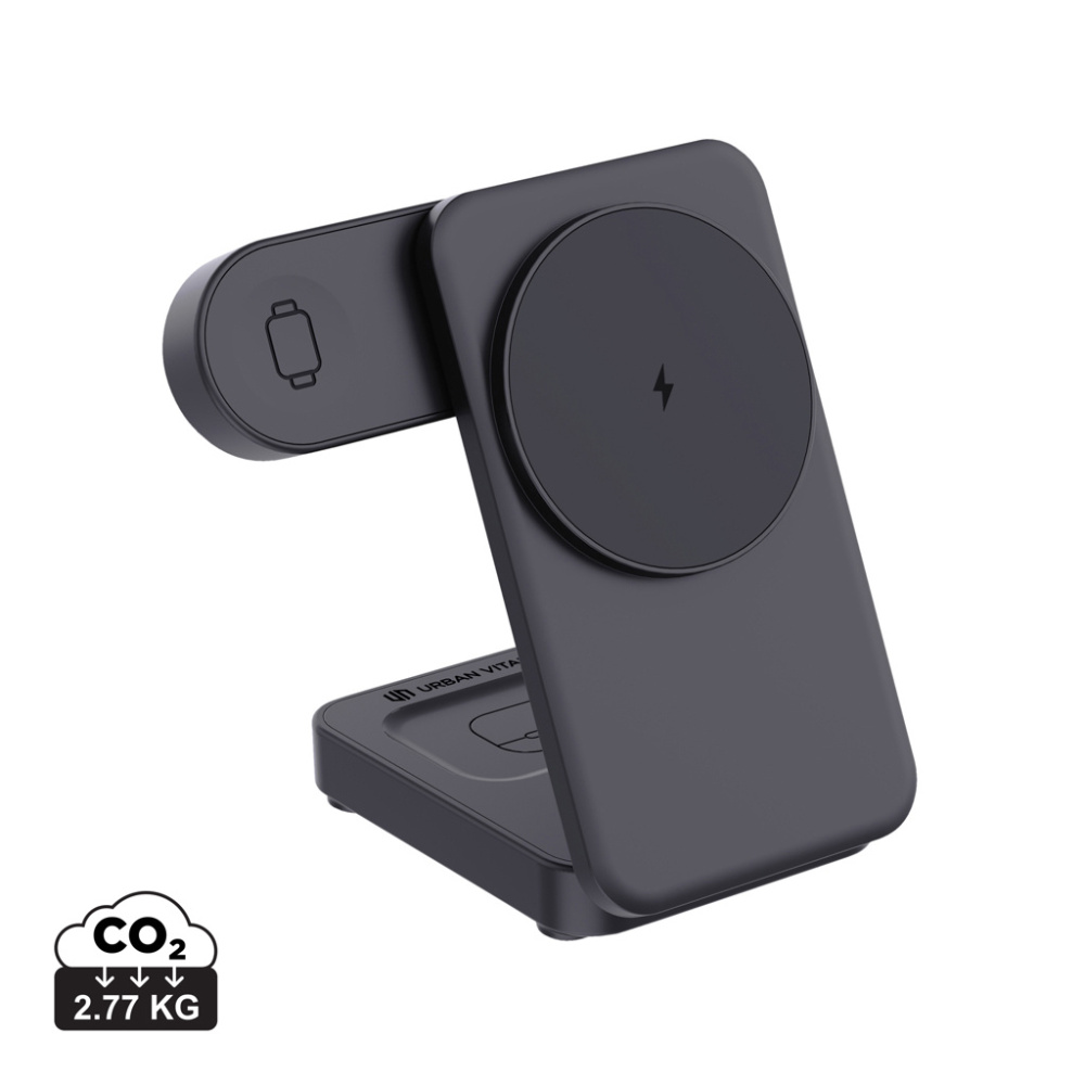 Logotrade advertising product picture of: Urban Vitamin Arcadia RCS rplastic 15W 3in1 magnetic charger
