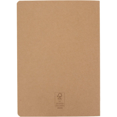 Logo trade promotional gifts image of: Slyk A5 kraft cahier notebook with ruled pages