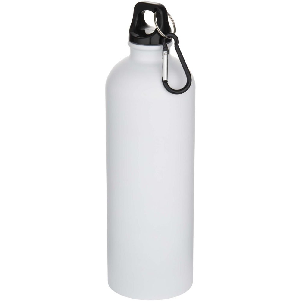 Logotrade promotional gift image of: Oregon 750 ml matte RCS recycled single wall stainless steel water bottle with carabiner