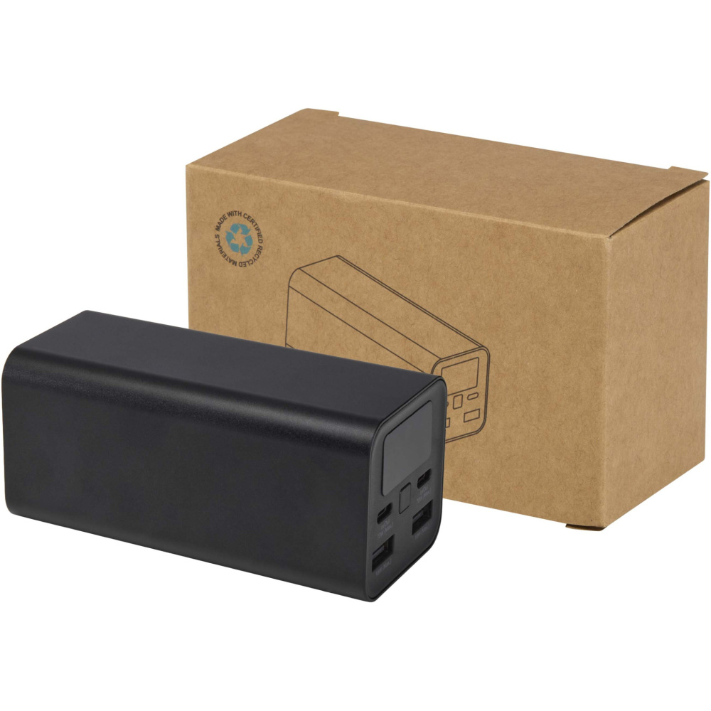 Logotrade promotional products photo of: Acamar 20.000 mAh 70W recycled aluminium laptop power bank