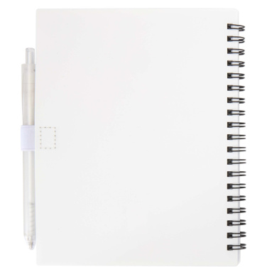 Logo trade promotional items picture of: Niove recycled plastic soft cover notebook and ballpoint pen set (blue ink)