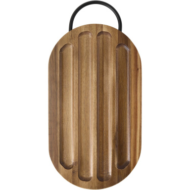 Logo trade promotional items image of: Prestige acacia wood chopping board with bread knife