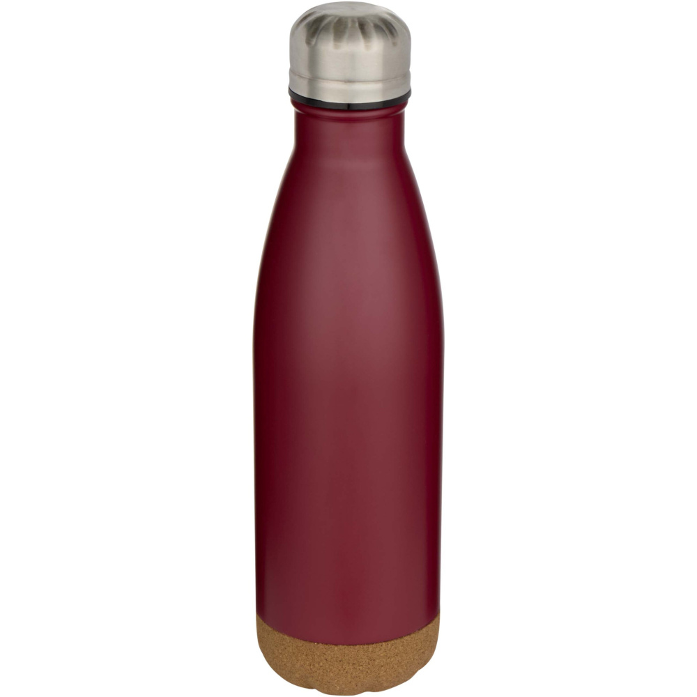 Logo trade advertising product photo of: Cove 500 ml double wall vacuum insulated stainless steel water bottle with cork details