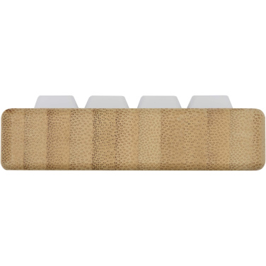 Logotrade promotional giveaways photo of: Algol recycled plastic phone stand and fidget toy with bamboo details