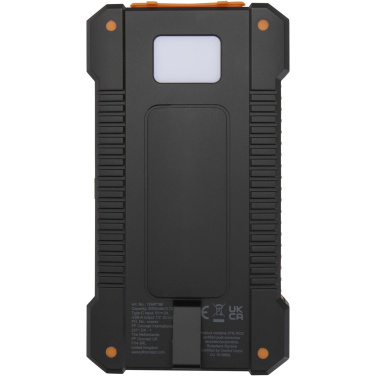 Logotrade promotional merchandise image of: Altair 5000 mAh 10W recycled plastic rugged solar power bank with built-in torch