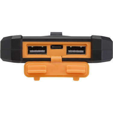 Logotrade promotional giveaway image of: Altair 5000 mAh 10W recycled plastic rugged solar power bank with built-in torch