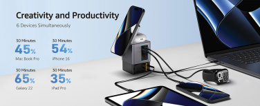 Logotrade promotional items photo of: Urban Vitamin Sacramento 105W GAN charger+retractable cables