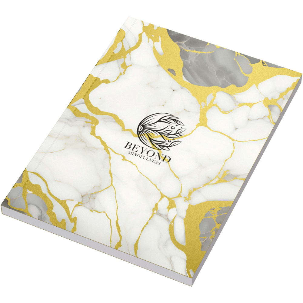 Logo trade promotional giveaway photo of: Novella Austen A5 metallic soft cover notebook - 100 sheets
