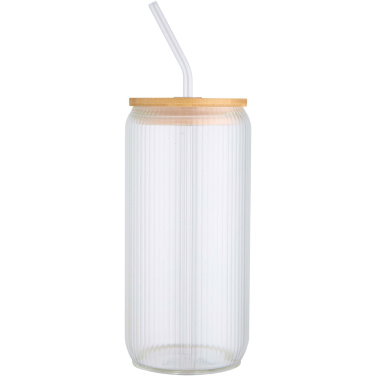 Logotrade promotional gift picture of: Mirage 500 ml single-walled borosilicate glass jar with bamboo lid
