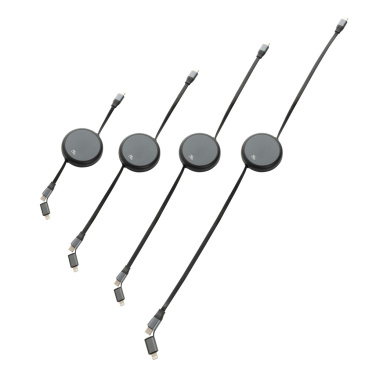 Logo trade promotional product photo of: Terra RCS recycled aluminium retractable 240W 2-in-1 cable